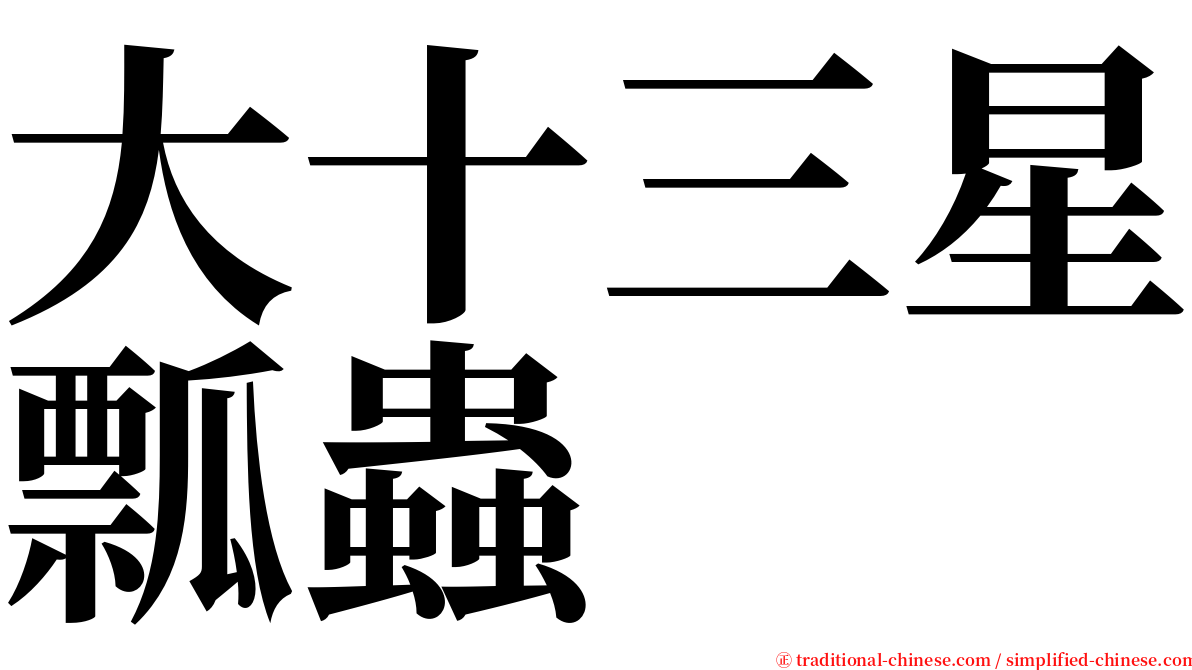 大十三星瓢蟲 serif font