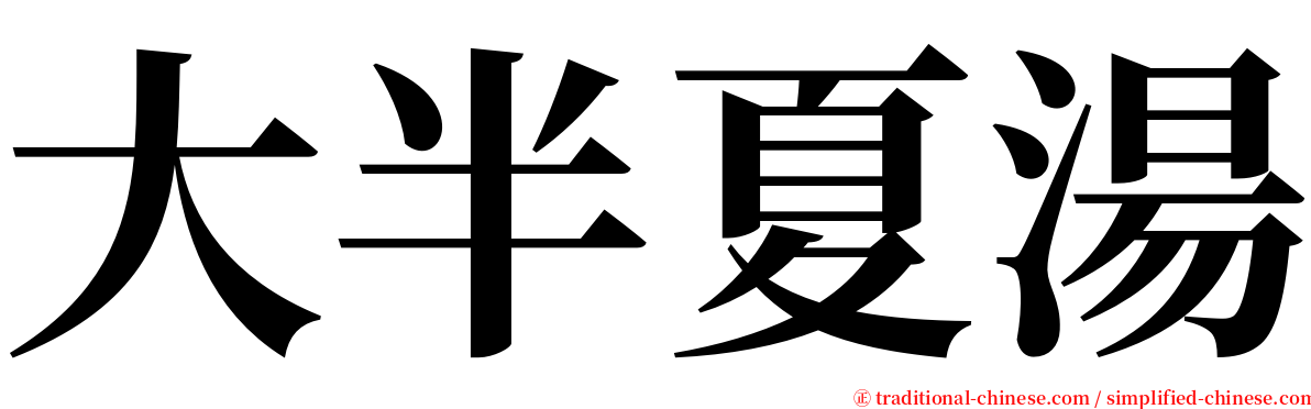 大半夏湯 serif font