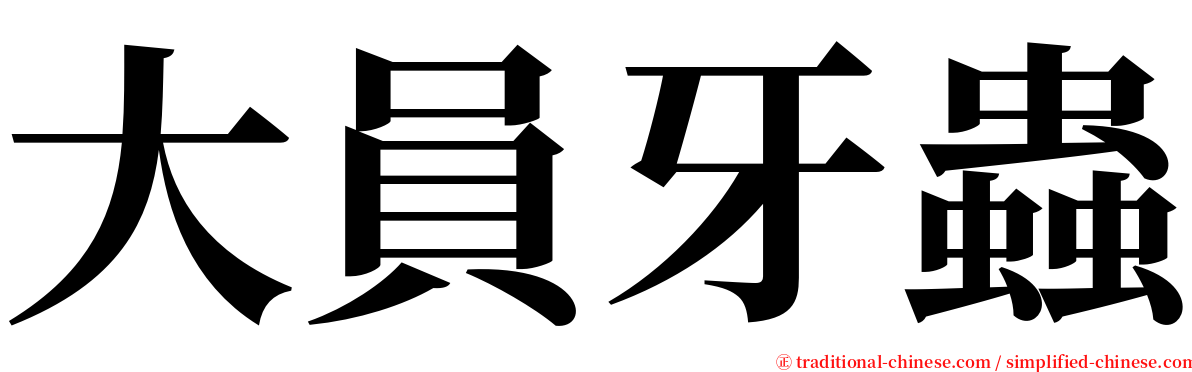 大員牙蟲 serif font