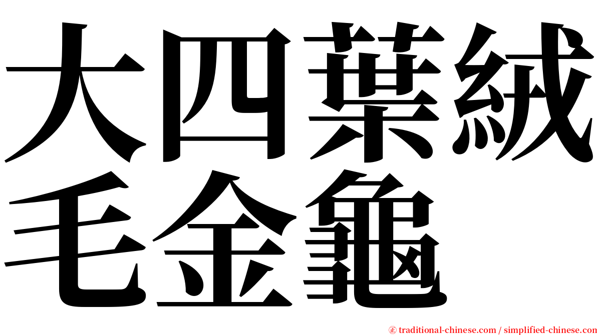 大四葉絨毛金龜 serif font