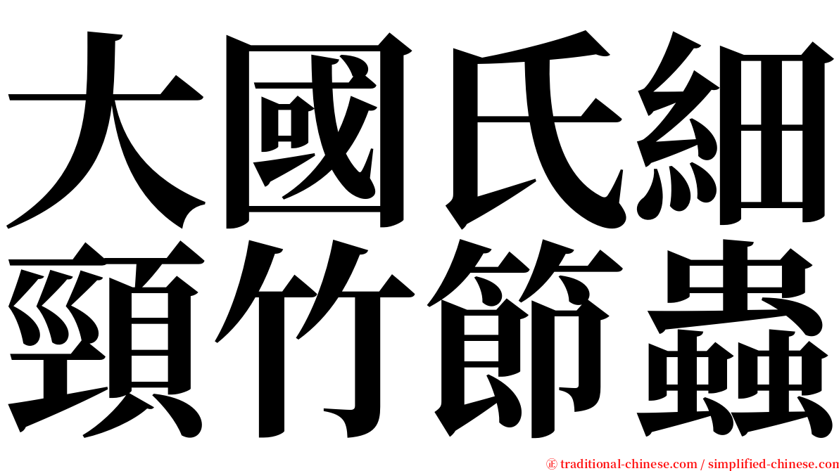 大國氏細頸竹節蟲 serif font