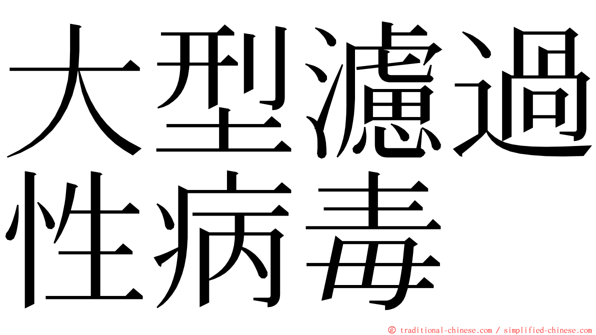 大型濾過性病毒 ming font