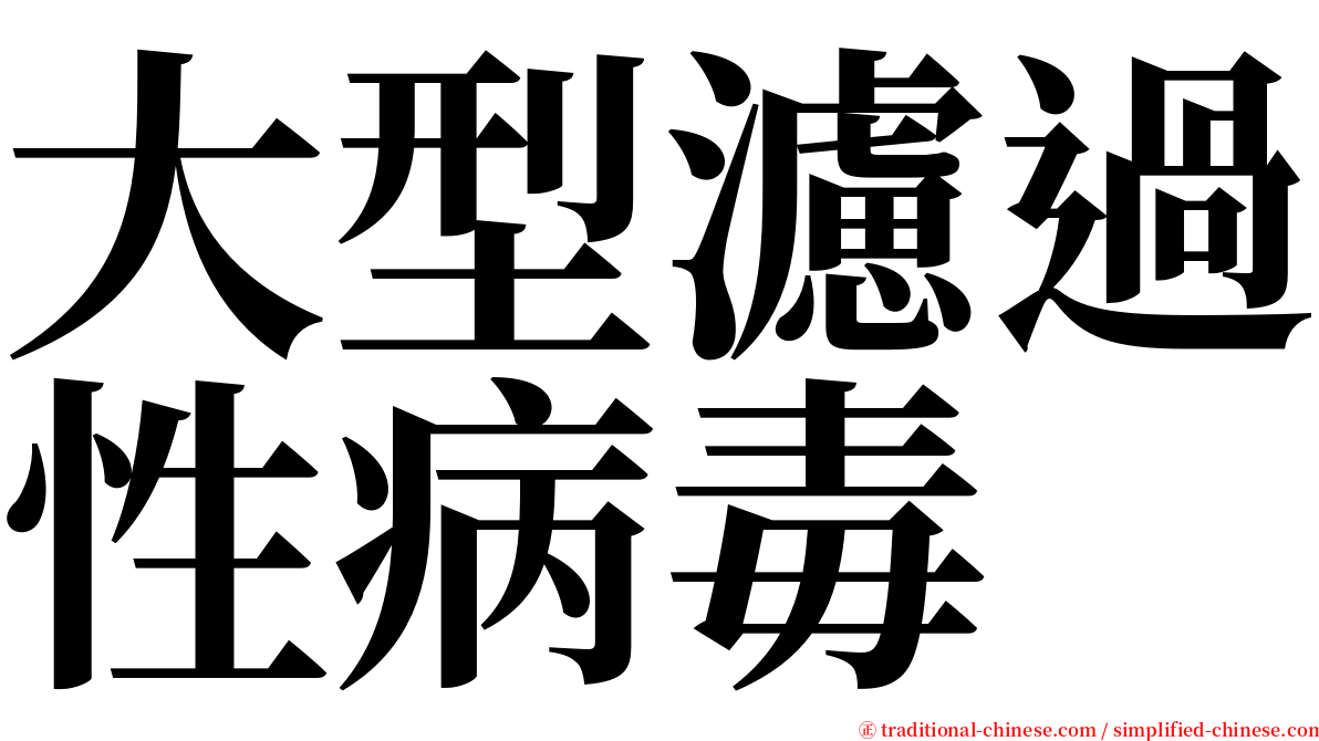 大型濾過性病毒 serif font