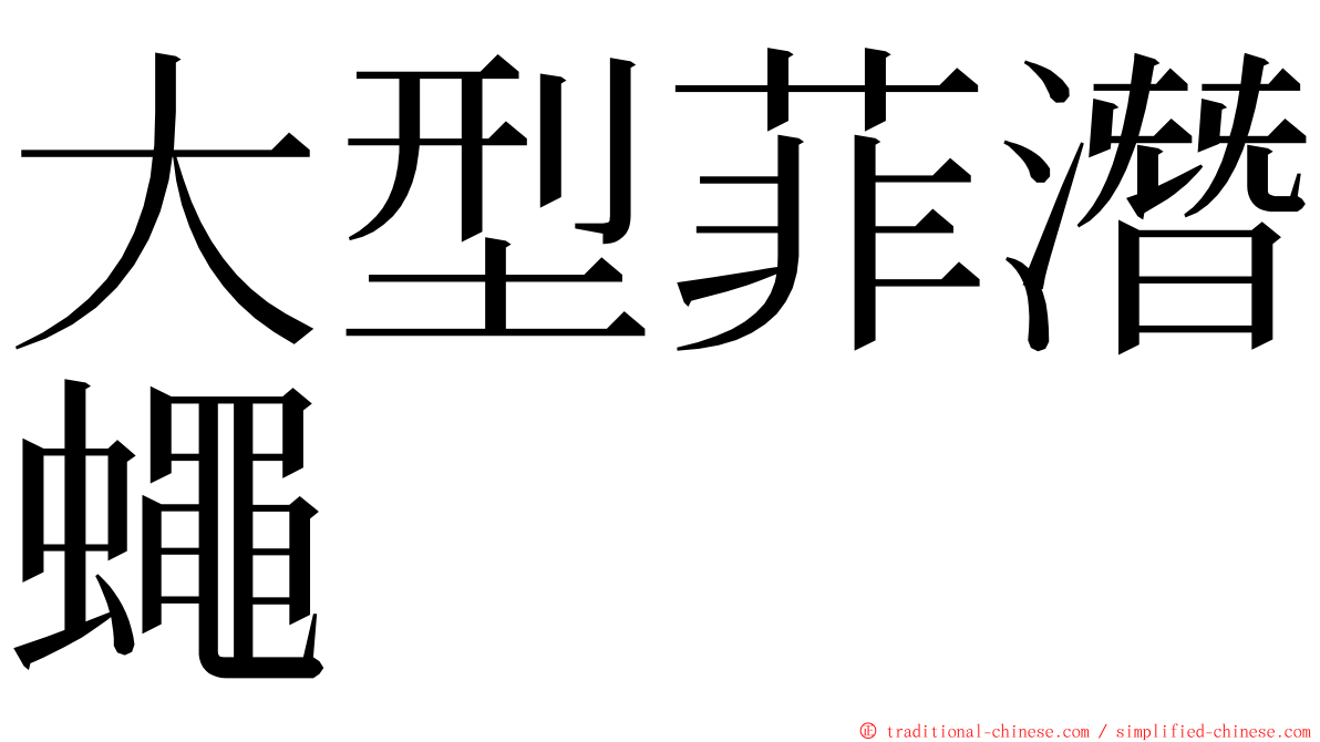 大型菲潛蠅 ming font