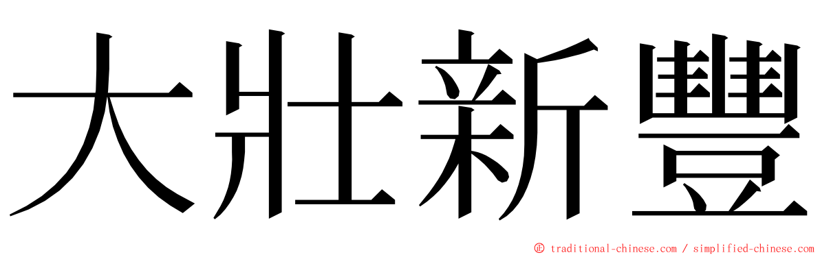 大壯新豐 ming font