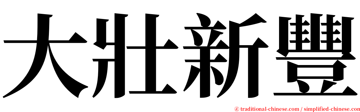 大壯新豐 serif font