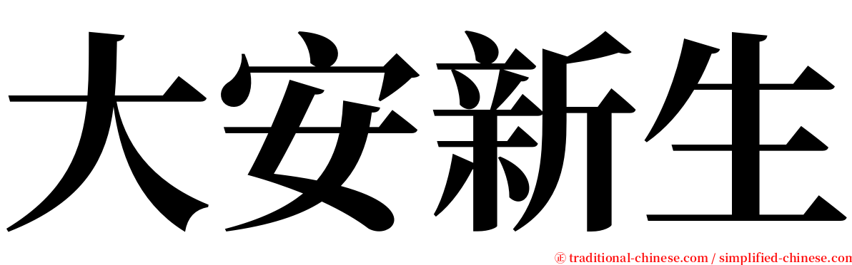 大安新生 serif font