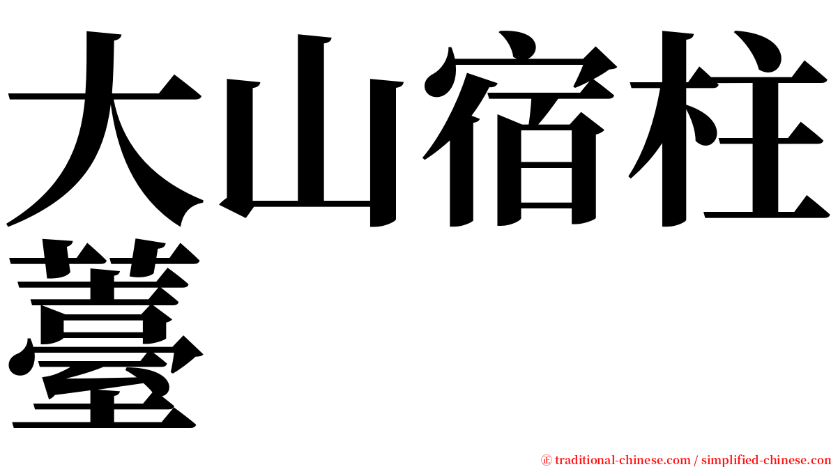 大山宿柱薹 serif font