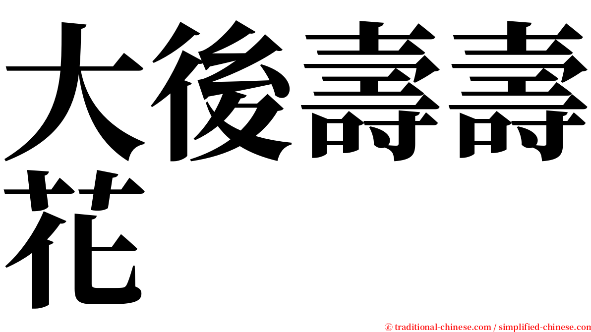 大後壽壽花 serif font