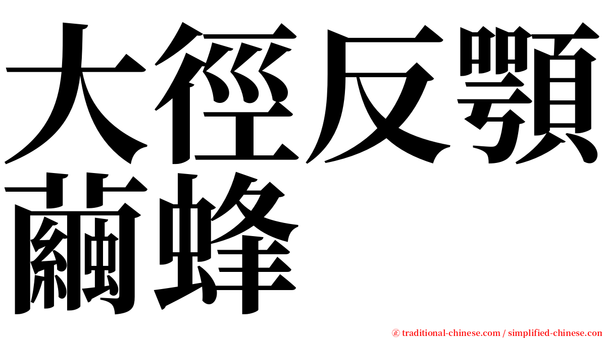 大徑反顎繭蜂 serif font