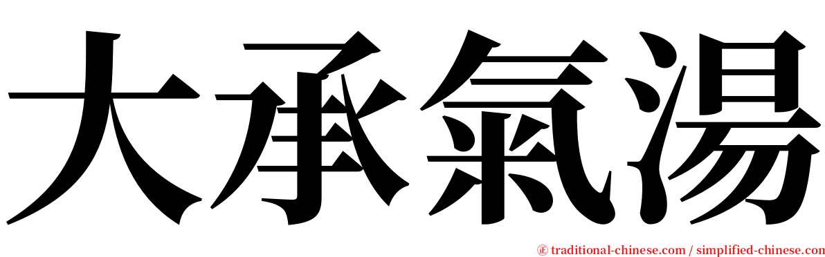 大承氣湯 serif font