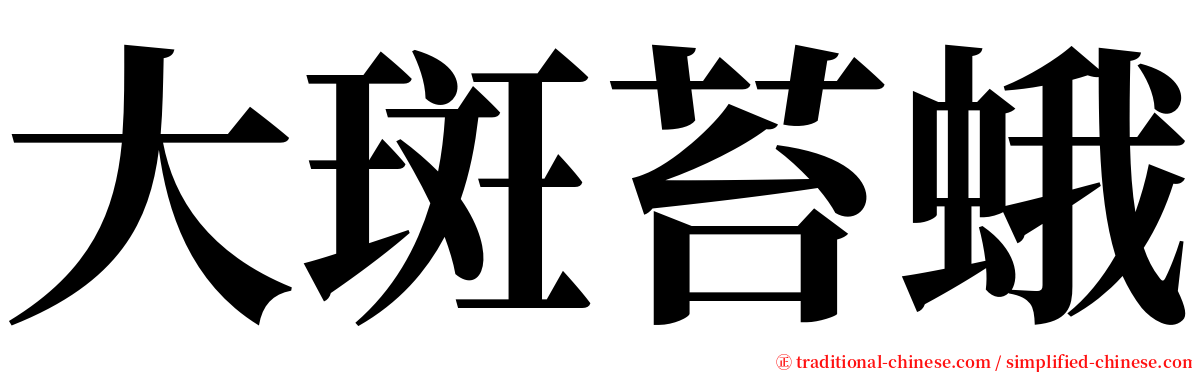 大斑苔蛾 serif font