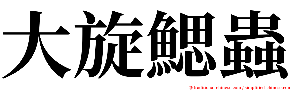 大旋鰓蟲 serif font