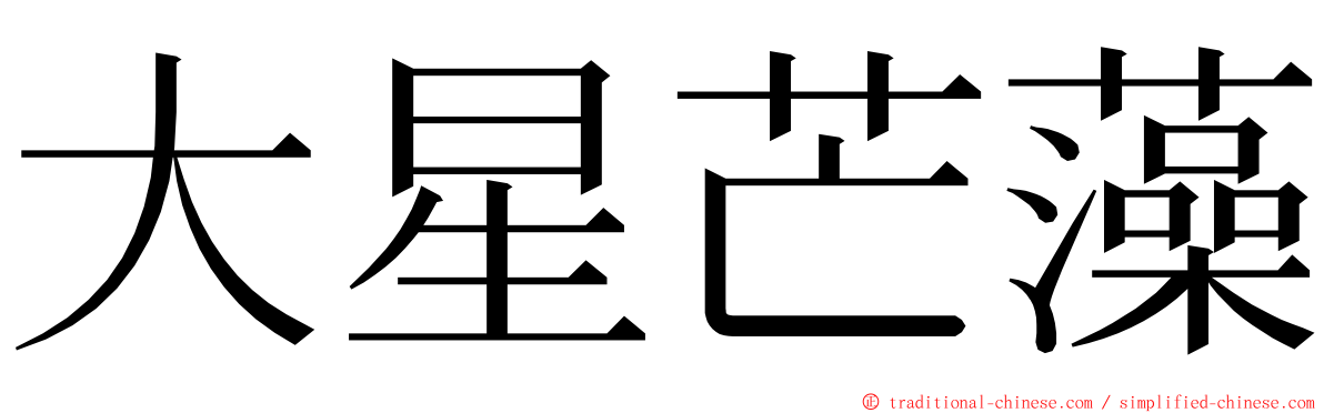 大星芒藻 ming font