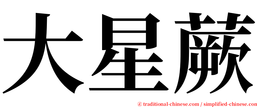 大星蕨 serif font