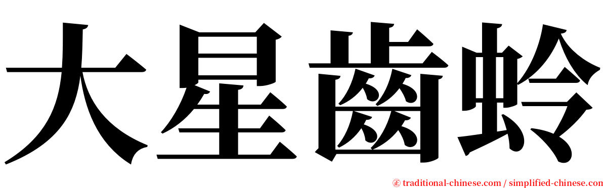 大星齒蛉 serif font