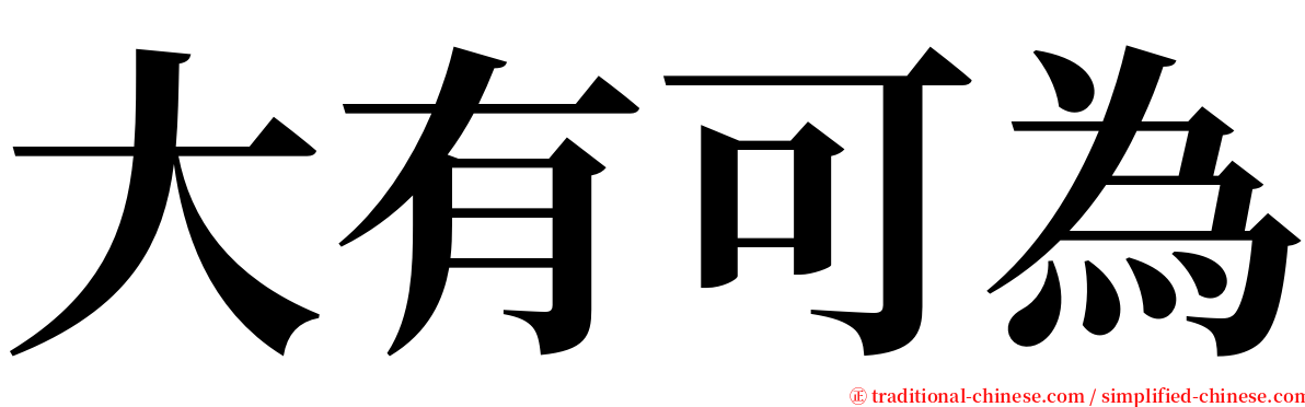 大有可為 serif font