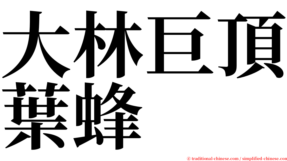 大林巨頂葉蜂 serif font