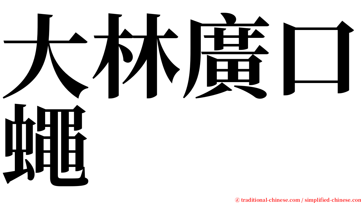 大林廣口蠅 serif font