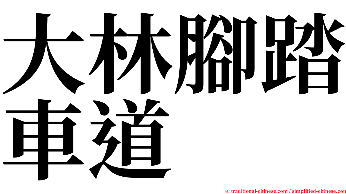 大林腳踏車道 serif font