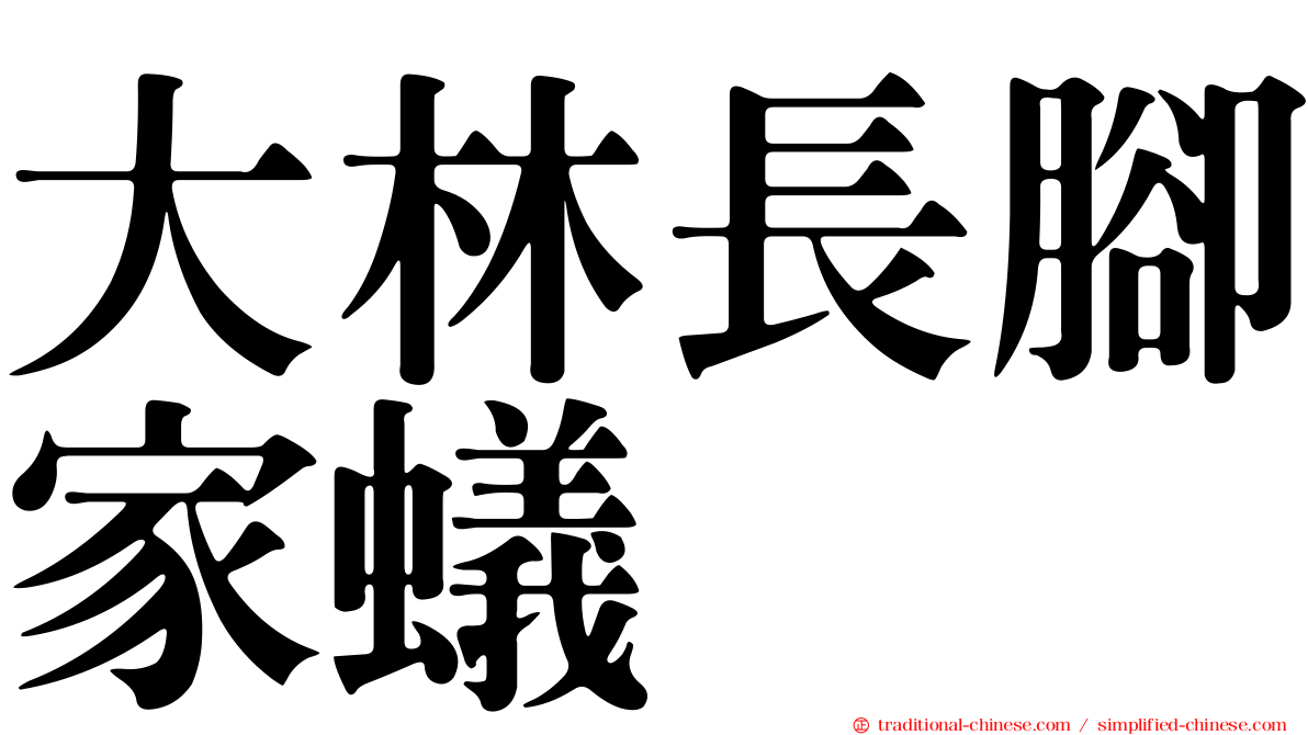 大林長腳家蟻