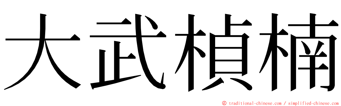 大武楨楠 ming font