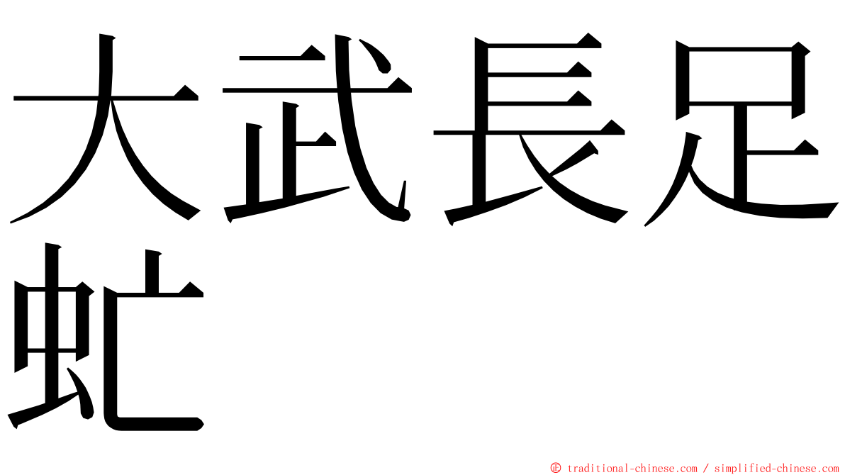 大武長足虻 ming font