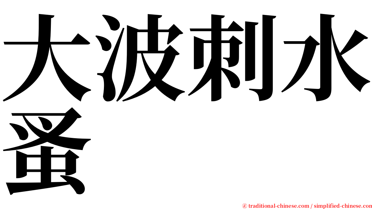 大波刺水蚤 serif font