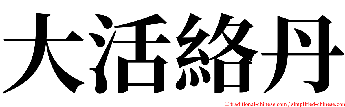 大活絡丹 serif font