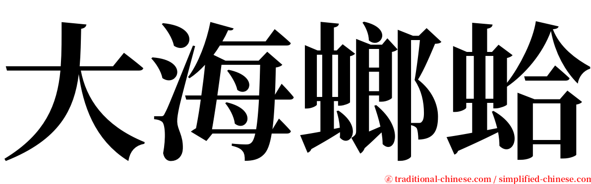 大海螂蛤 serif font