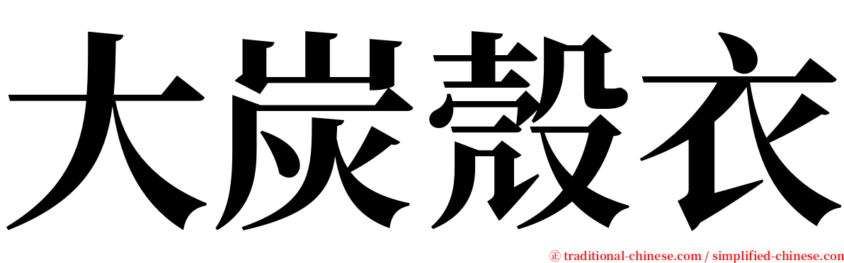 大炭殼衣 serif font