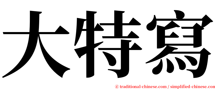 大特寫 serif font