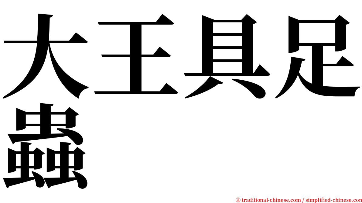 大王具足蟲 serif font