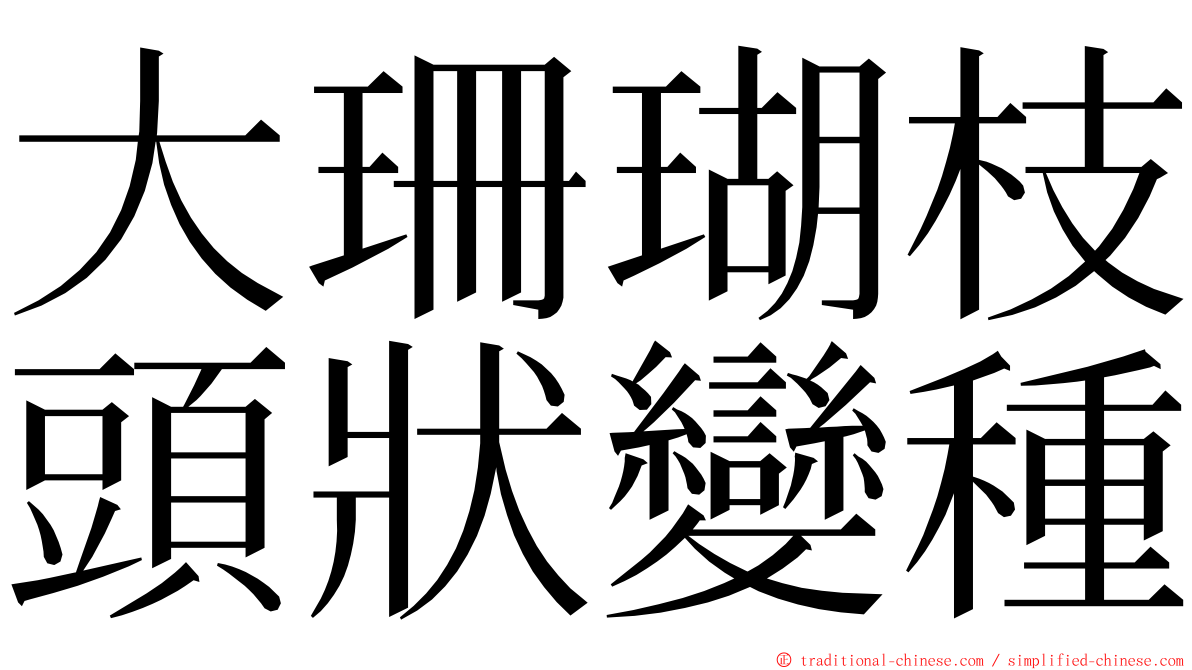 大珊瑚枝頭狀變種 ming font