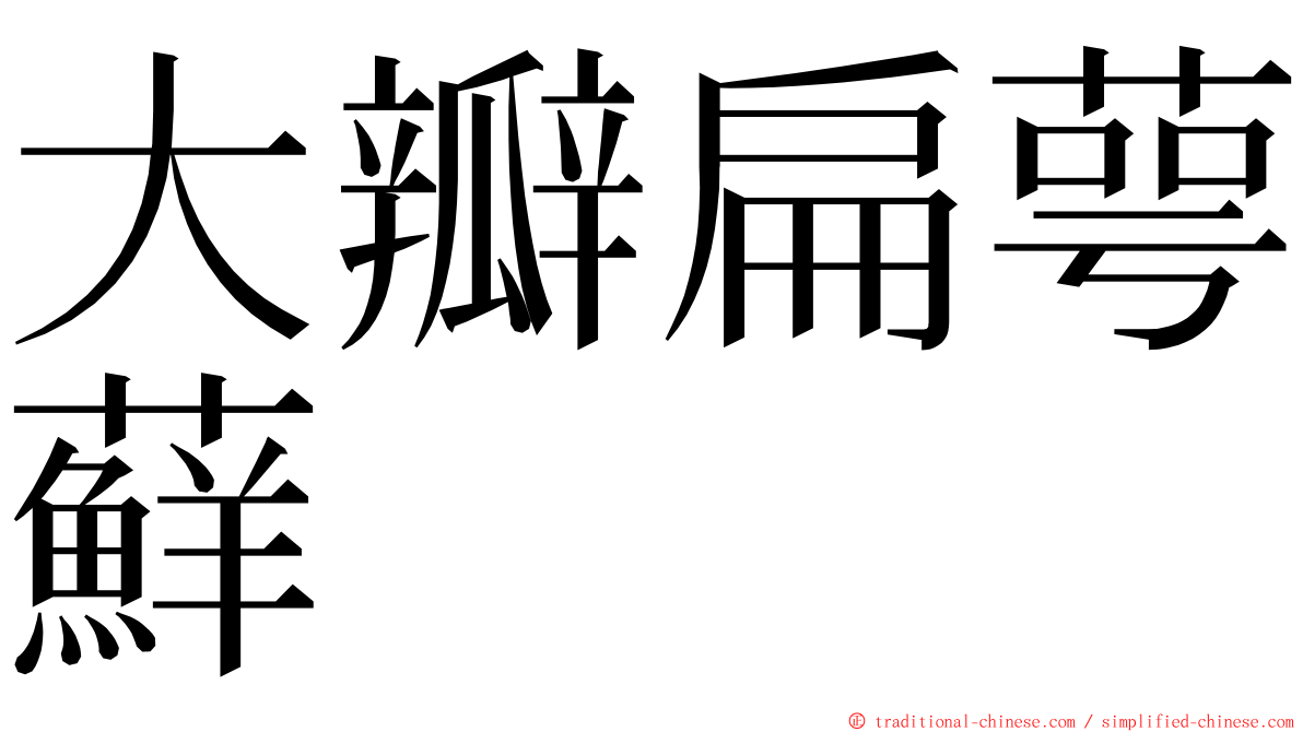 大瓣扁萼蘚 ming font