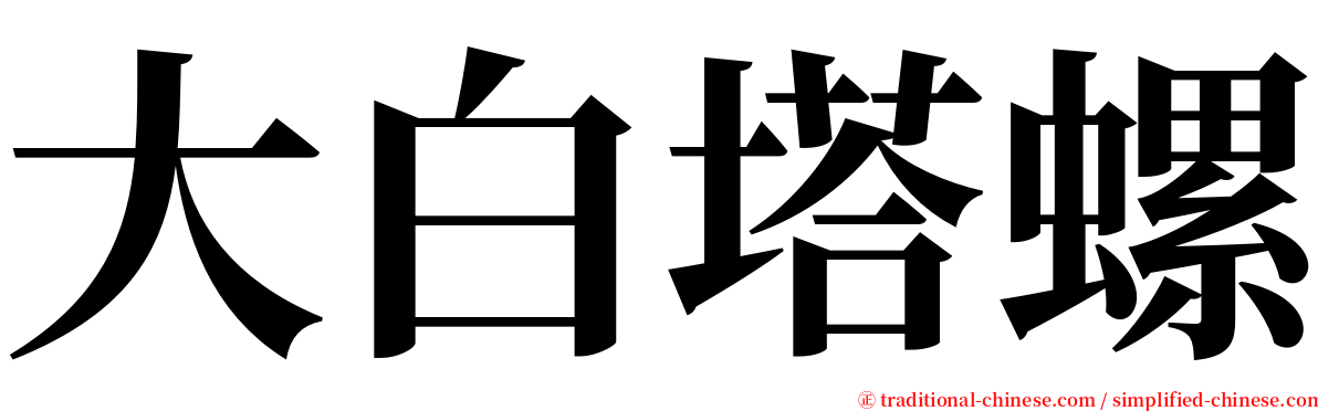 大白塔螺 serif font