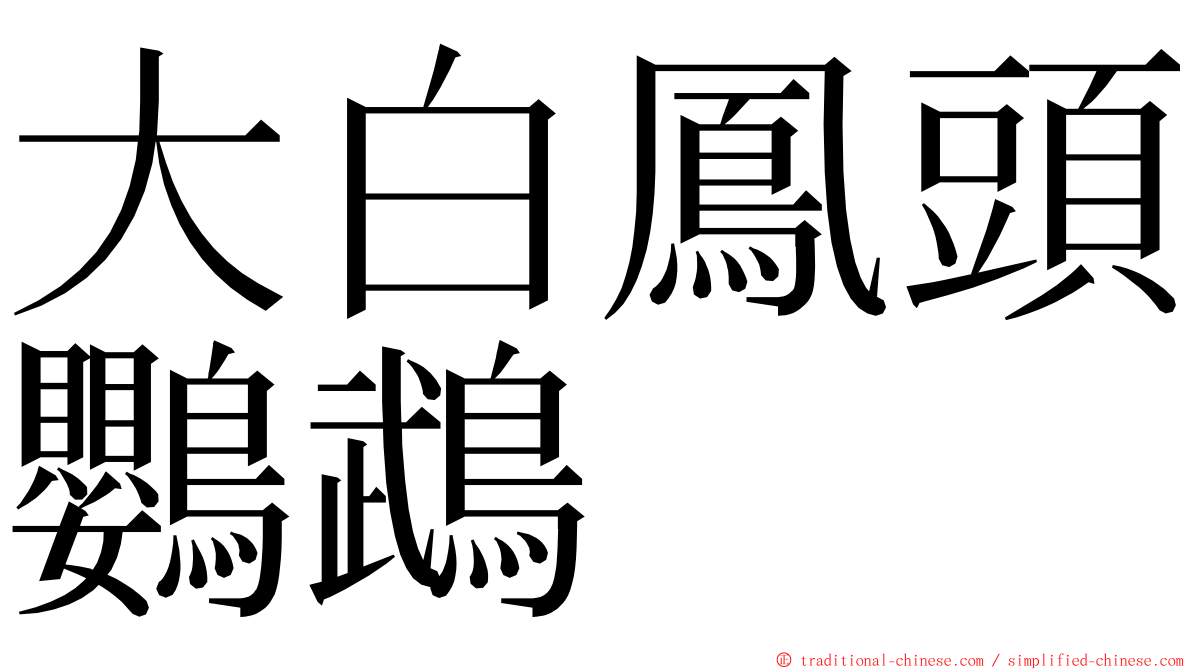 大白鳳頭鸚鵡 ming font