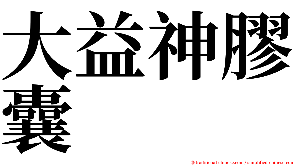 大益神膠囊 serif font