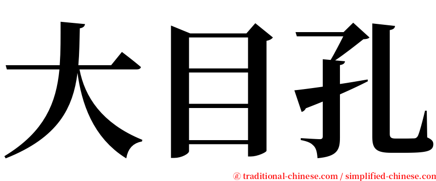 大目孔 serif font