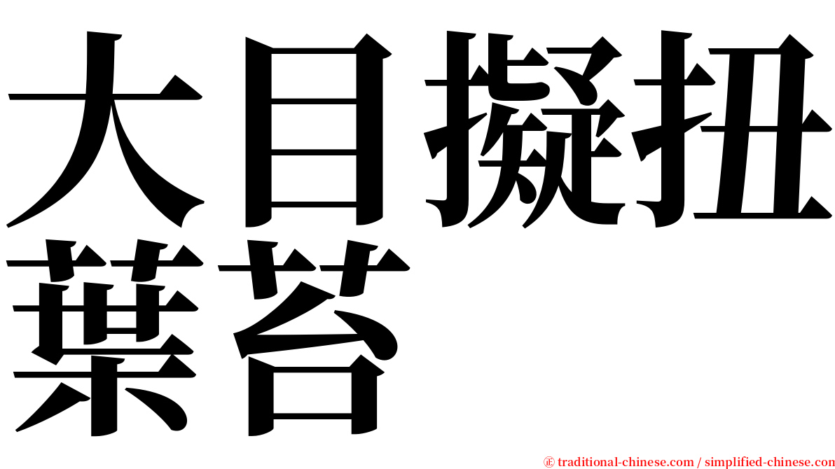 大目擬扭葉苔 serif font