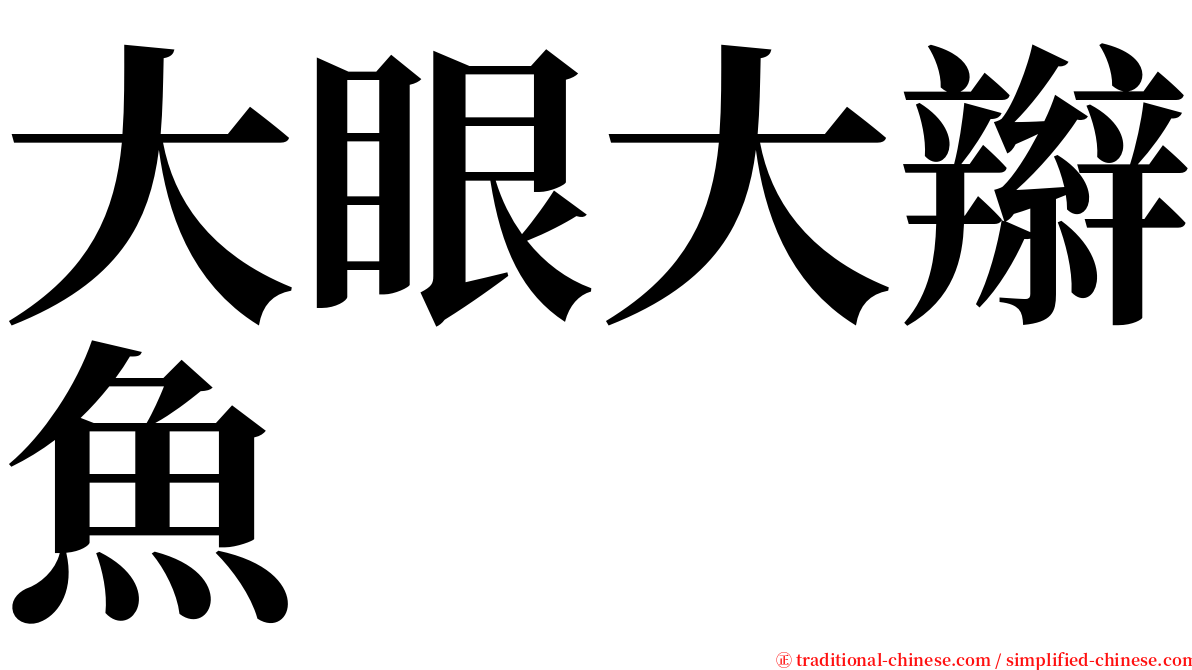 大眼大辮魚 serif font