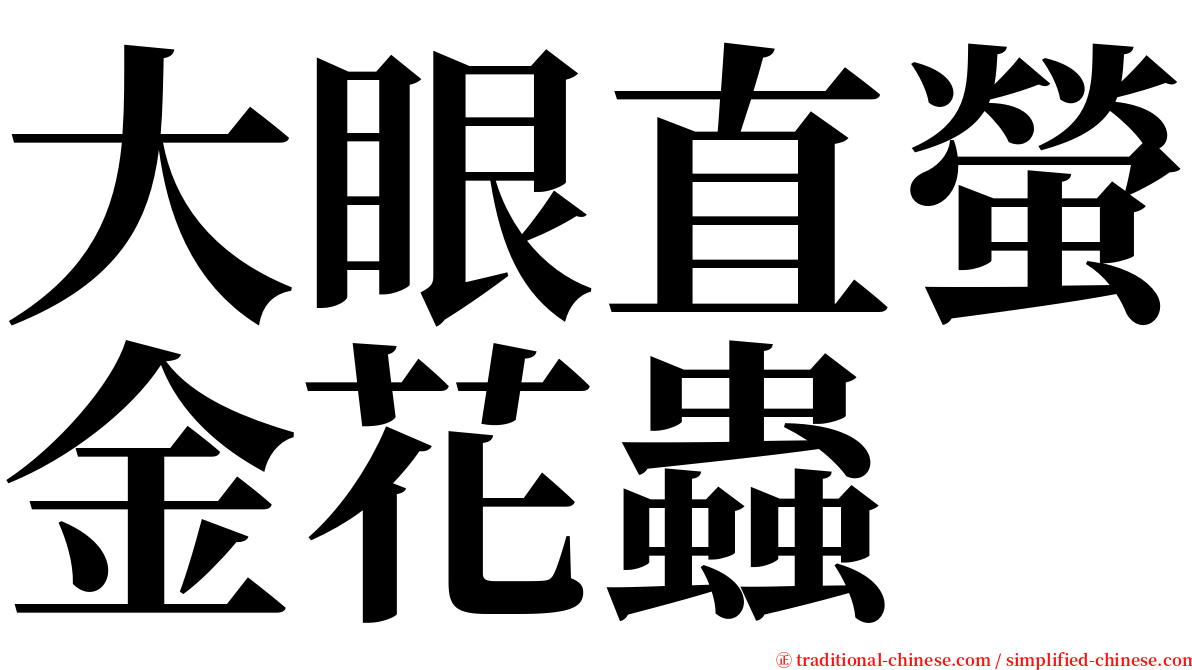 大眼直螢金花蟲 serif font