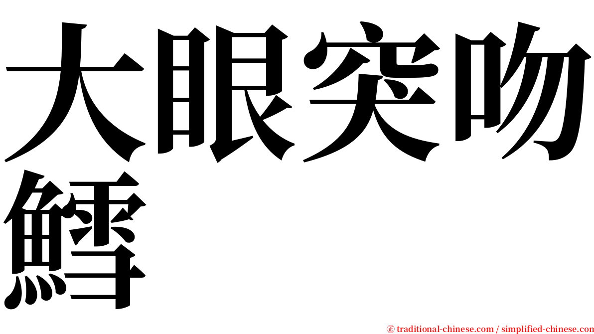 大眼突吻鱈 serif font