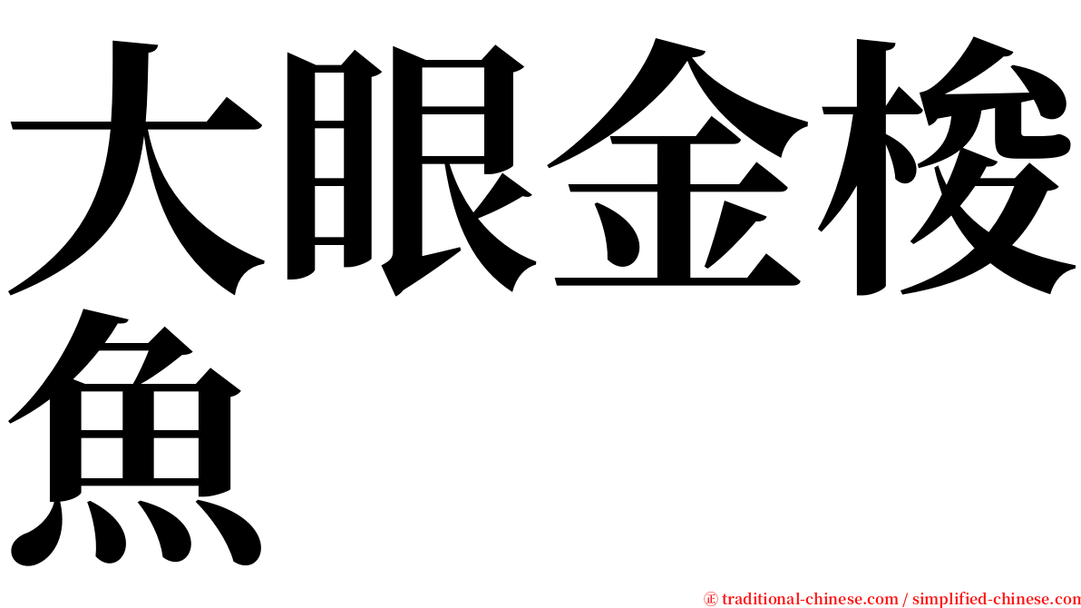 大眼金梭魚 serif font