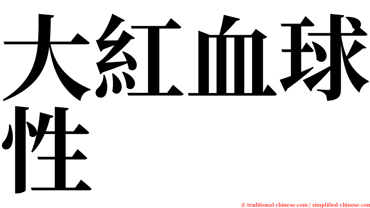 大紅血球性 serif font