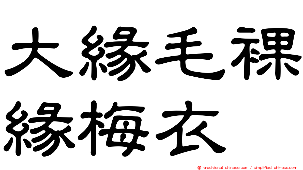 大緣毛裸緣梅衣