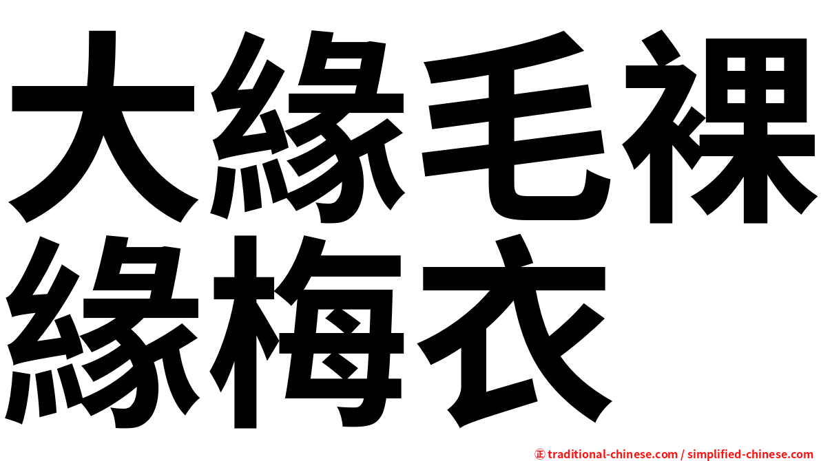 大緣毛裸緣梅衣