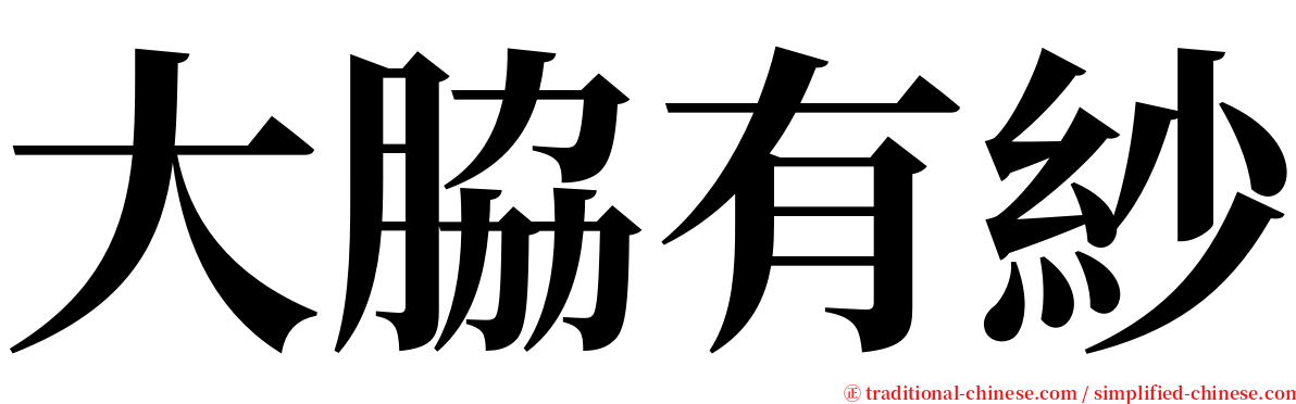 大脇有紗 serif font