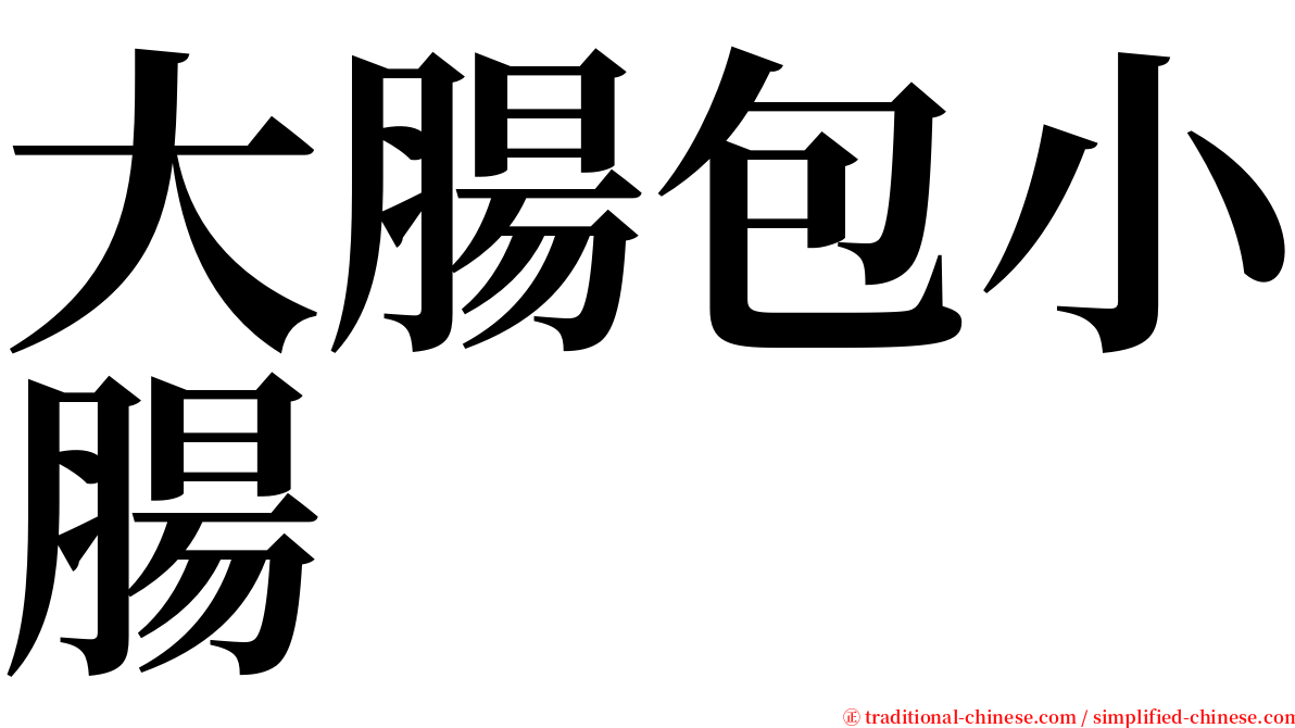 大腸包小腸 serif font