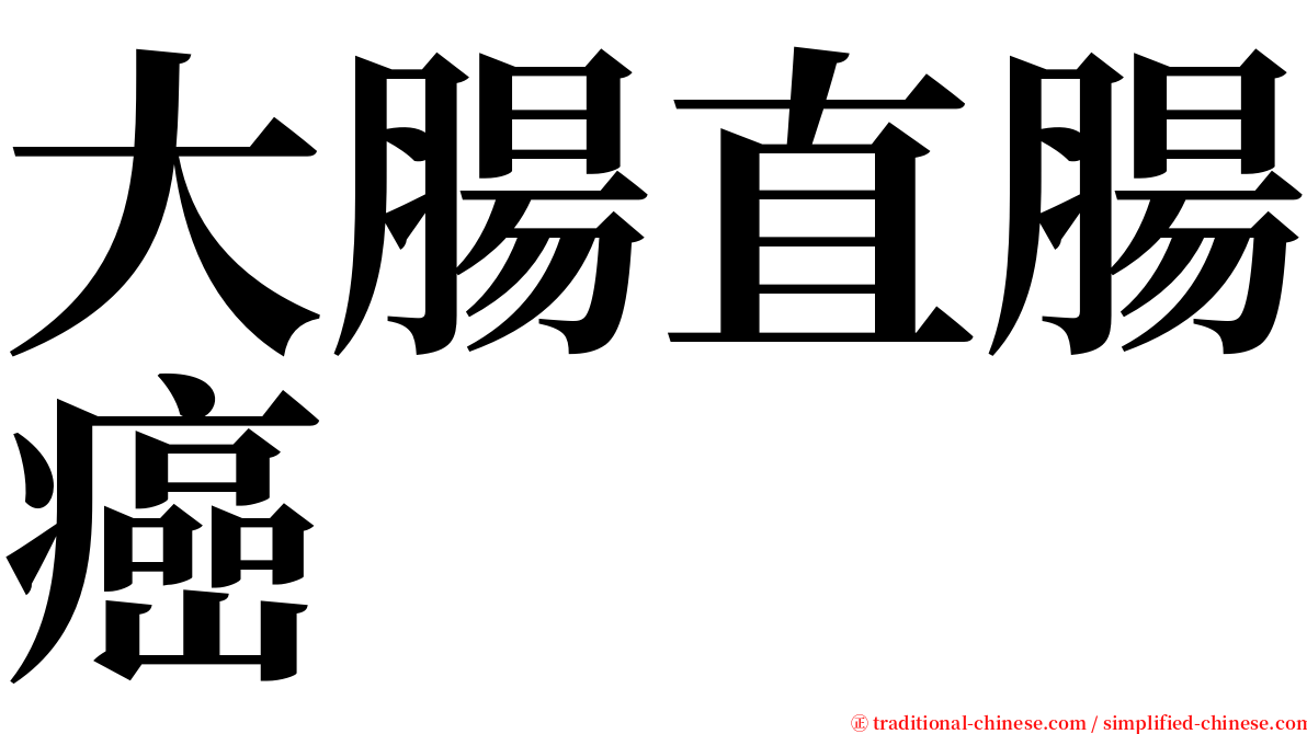 大腸直腸癌 serif font